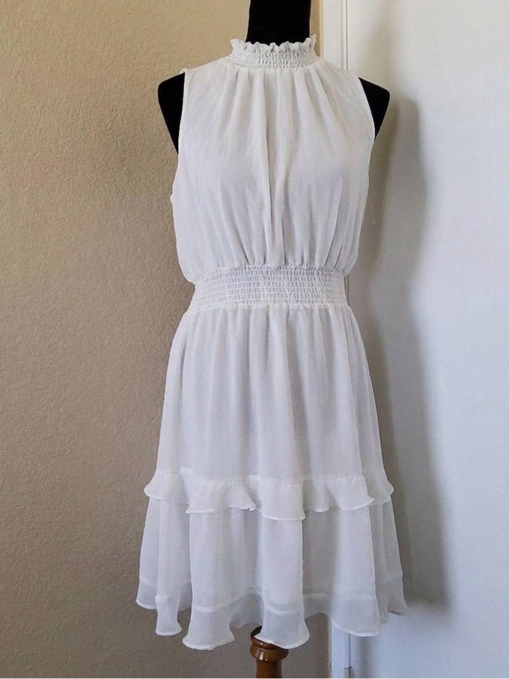 White Chiffon Dress Emma & Michele